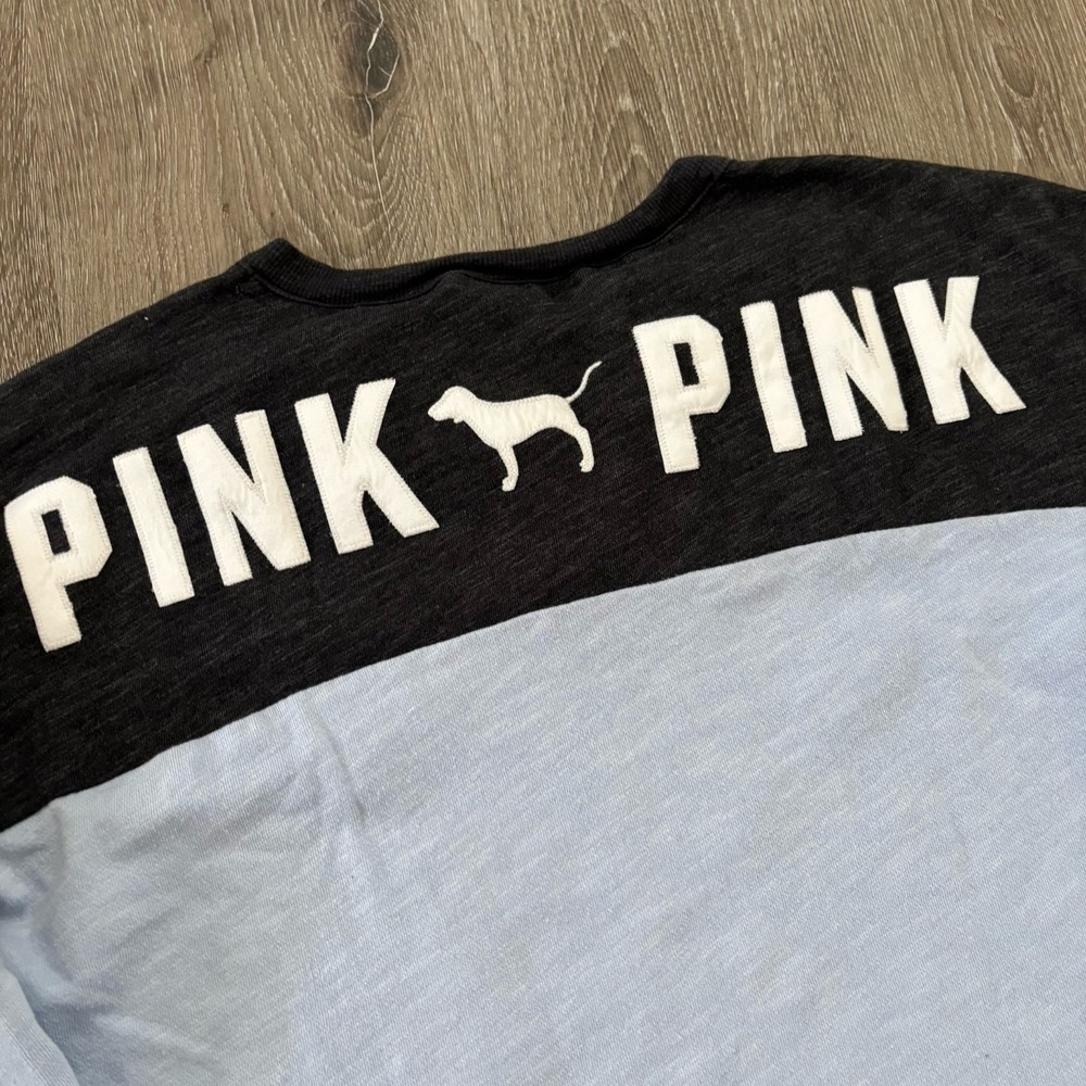 Victoria's Secret Pink Sweatshirt Women's S Lavender Gray Lace Up Pullover - Picture 6 of 9
